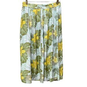Vintage Floral Skirt SK & Company Plus Size 24W Rayon Midi Cottagecore Aloha